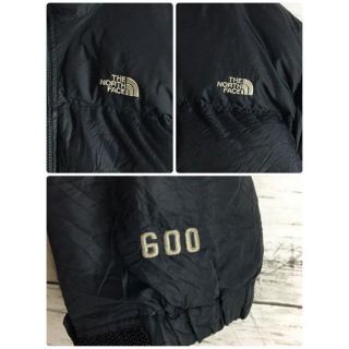 【ヌプシ600】ノースフェイス☆刺繍ロゴ入りダウンジャケット　黒　964