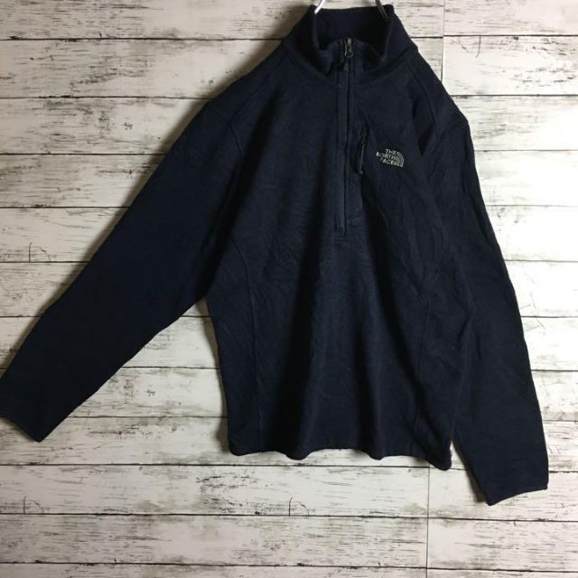 THE NORTH FACE(ザノースフェイス)の【人気定番】ノースフェイス☆ロゴ入りハーフジップニットフリース　紺　961 メンズのトップス(ニット/セーター)の商品写真