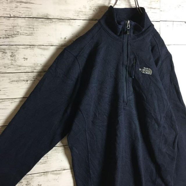 THE NORTH FACE(ザノースフェイス)の【人気定番】ノースフェイス☆ロゴ入りハーフジップニットフリース　紺　961 メンズのトップス(ニット/セーター)の商品写真