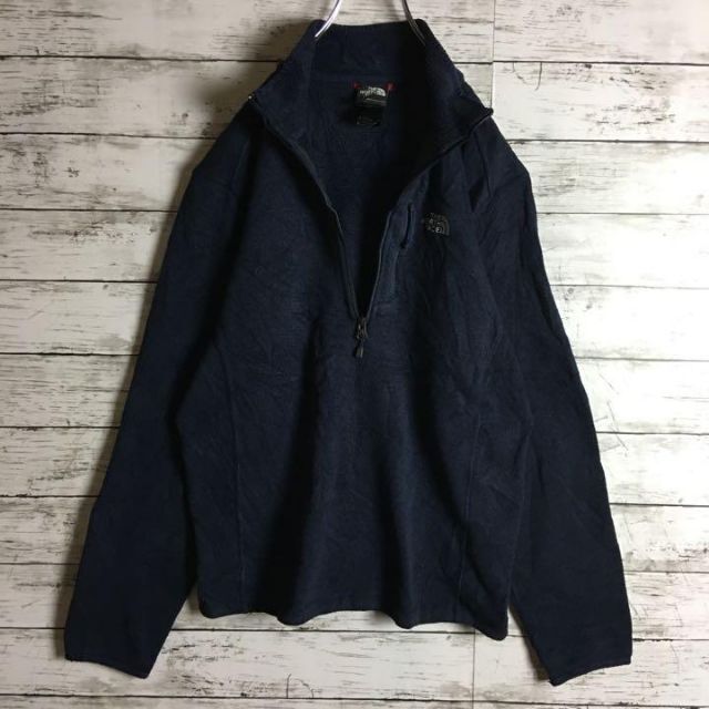 THE NORTH FACE(ザノースフェイス)の【人気定番】ノースフェイス☆ロゴ入りハーフジップニットフリース　紺　961 メンズのトップス(ニット/セーター)の商品写真