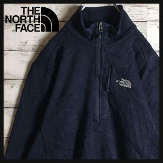 ザノースフェイス(THE NORTH FACE)の【人気定番】ノースフェイス☆ロゴ入りハーフジップニットフリース　紺　961(ニット/セーター)