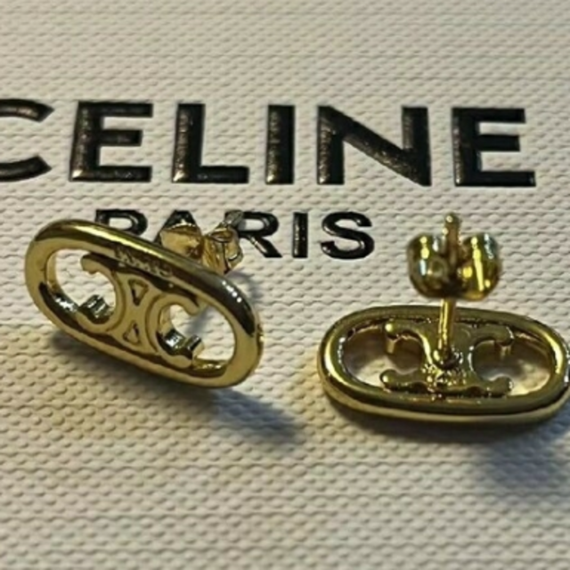 通販日本 CELINE セリーヌ トリオンフ ゴールド ピアス