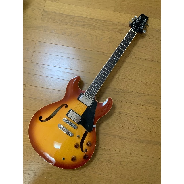 90年製・超美品・ちょいトラ杢トップ・セミアコ・ES-335スタイル・Aria