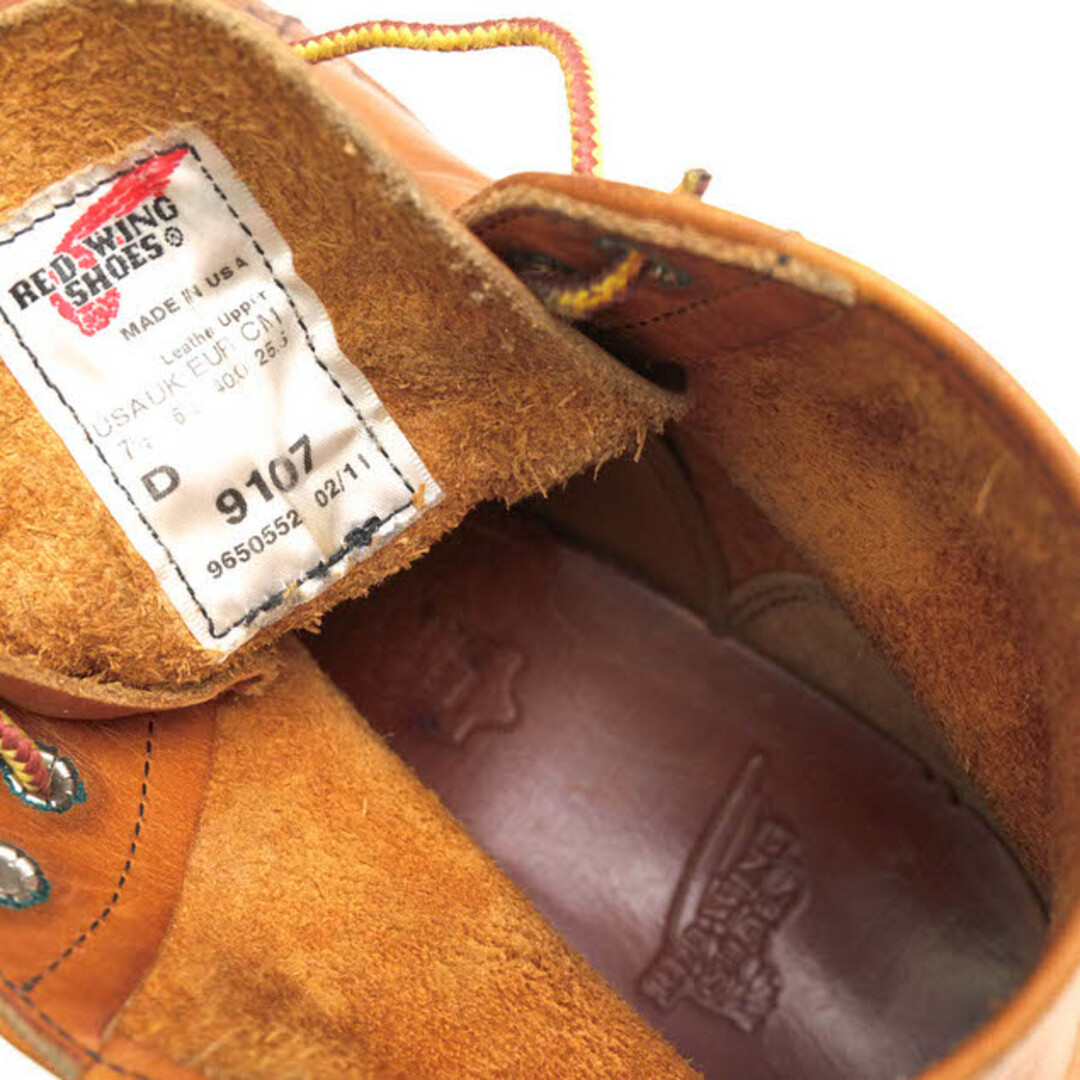 レッドウィング／RED WING ワークブーツ シューズ 靴 メンズ 男性 男性用レザー 革 本革 ブラウン 茶  9107 Heritage Work 6" Round Toe Boot プレーントゥ グッドイヤーウェルト製法 6