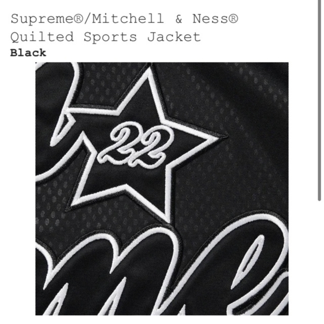 Supreme - 【新品未試着L黒】Supreme Mitchell & Ness Jacket の Supreme - 【新品未試着L黒】Supreme Mitchell & Ness Jacket の