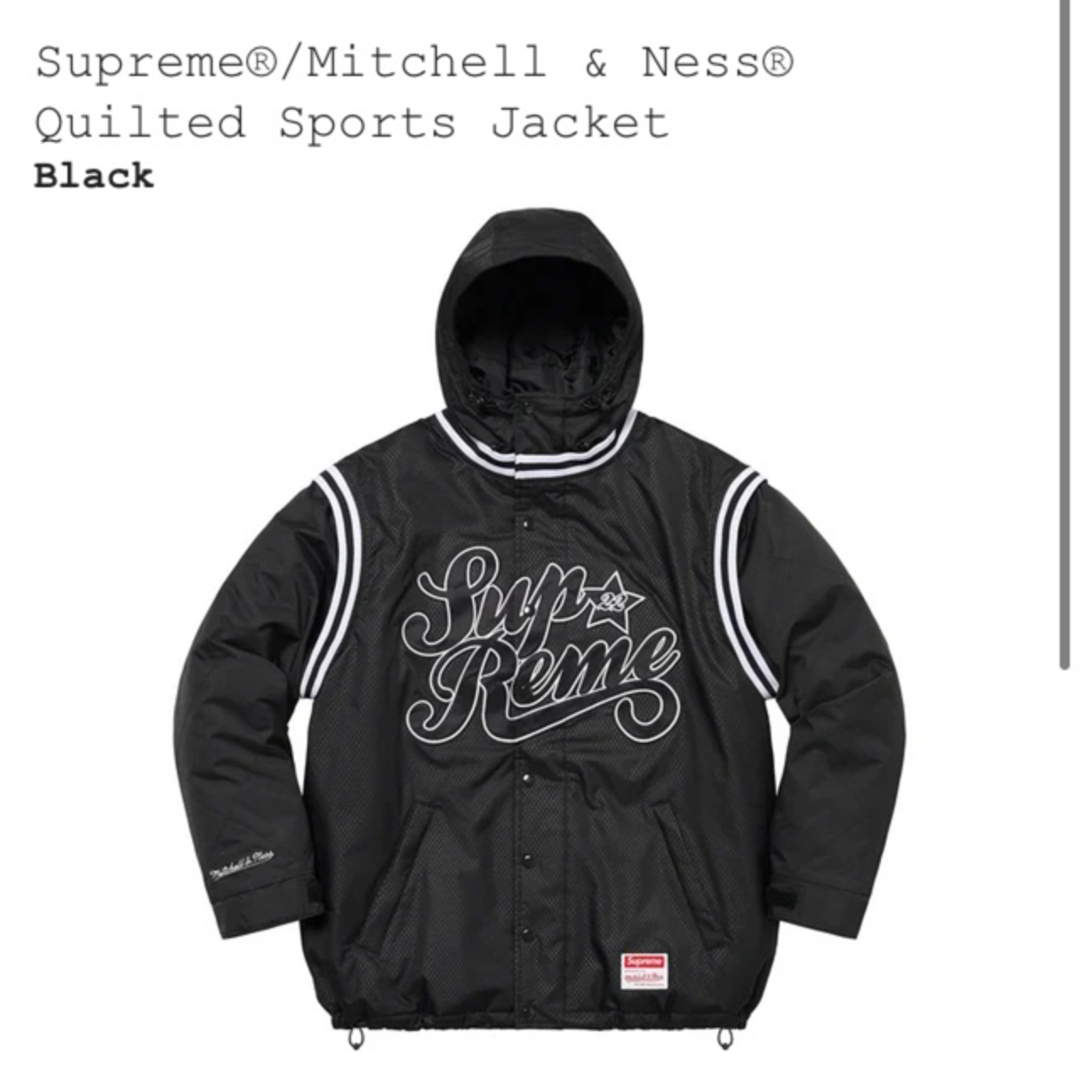 Supreme - 【新品未試着L黒】Supreme Mitchell & Ness Jacket の Supreme - 【新品未試着L黒】Supreme Mitchell & Ness Jacket の