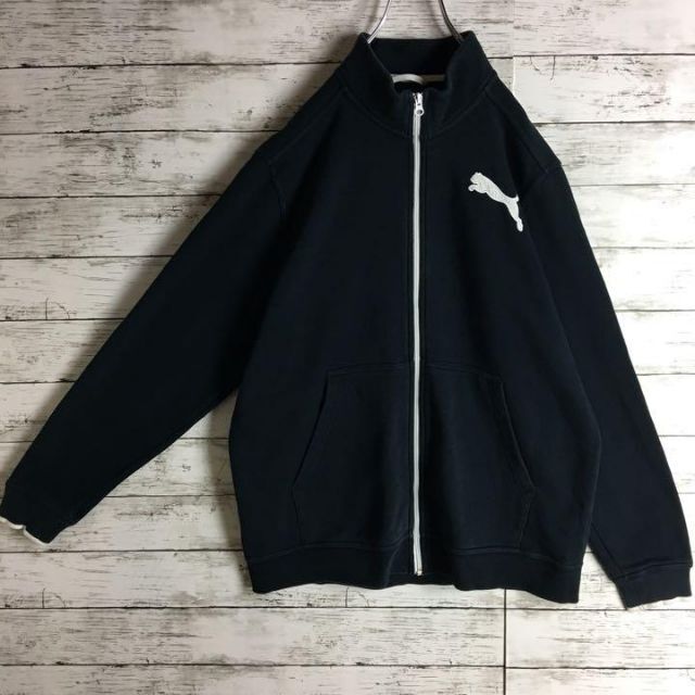 CAT（Puma）(キャット)の【美品】プーマ☆デカロゴ入りジップジャケット  人気Lサイズ  定番  691 メンズのトップス(スウェット)の商品写真