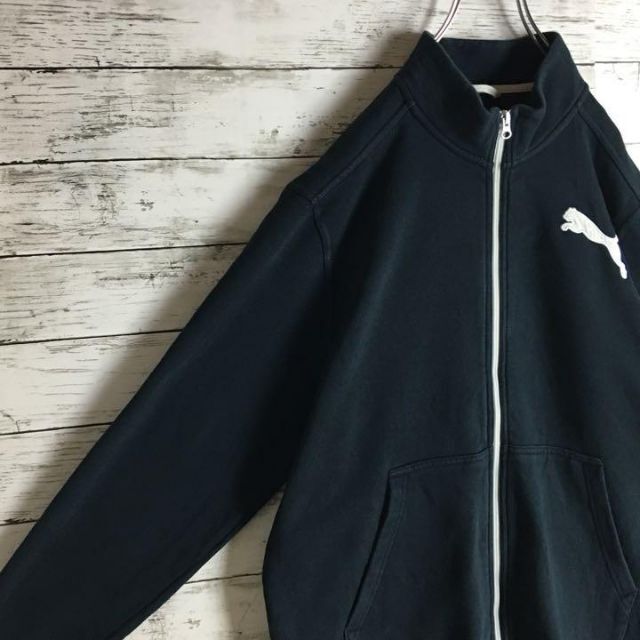 CAT（Puma）(キャット)の【美品】プーマ☆デカロゴ入りジップジャケット  人気Lサイズ  定番  691 メンズのトップス(スウェット)の商品写真