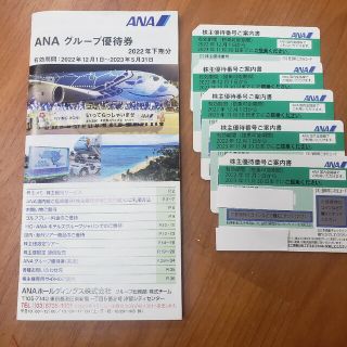 エーエヌエー(ゼンニッポンクウユ)(ANA(全日本空輸))の★最新★ANA 株主優待券　５枚　グループ優待券(その他)