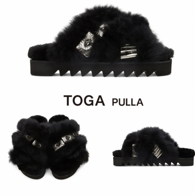 TOGA(トーガ)のTOGA フェイクファー　バックル　サンダル レディースの靴/シューズ(サンダル)の商品写真