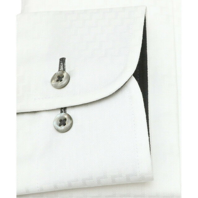 【ホワイト】(M)【超形態安定】 ボタンダウン 長袖 形態安定 ワイシャツ 綿100% 4