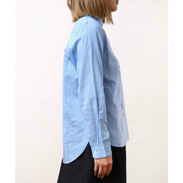 【ブルー】B2226 刺繍ストライプシャツ 4
