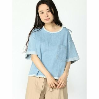 アールエヌエー(RNA)の【デニム淡色】カットオフ布帛Tシャツ(カットソー(長袖/七分))