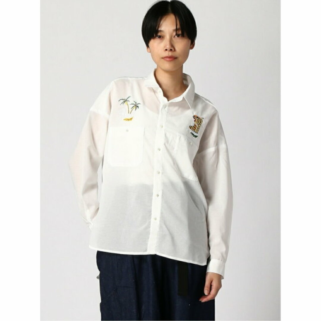 【オフホワイト】シアーワークシャツ 2
