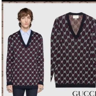 グッチ(Gucci)のGUCCI グッチ　セーター　ニット　ジャガード　GGロゴ　総柄(ニット/セーター)