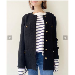 アパルトモンドゥーズィエムクラス(L'Appartement DEUXIEME CLASSE)の新品L'Appartement Long Tweed Jacket アパルトモン(ノーカラージャケット)