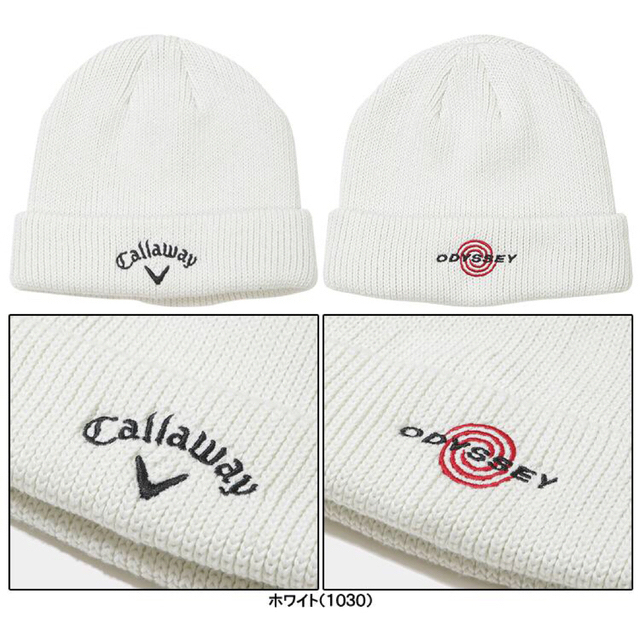 Callaway Golf(キャロウェイゴルフ)のキャロウェイ ゴルフ ニット帽 TOUR BEANIE  22 JM  ホワイト メンズの帽子(ニット帽/ビーニー)の商品写真