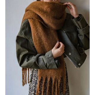 ザラ(ZARA)の無地柄　ブラウン　タッセル　マフラー 防寒 シンプル(マフラー/ショール)