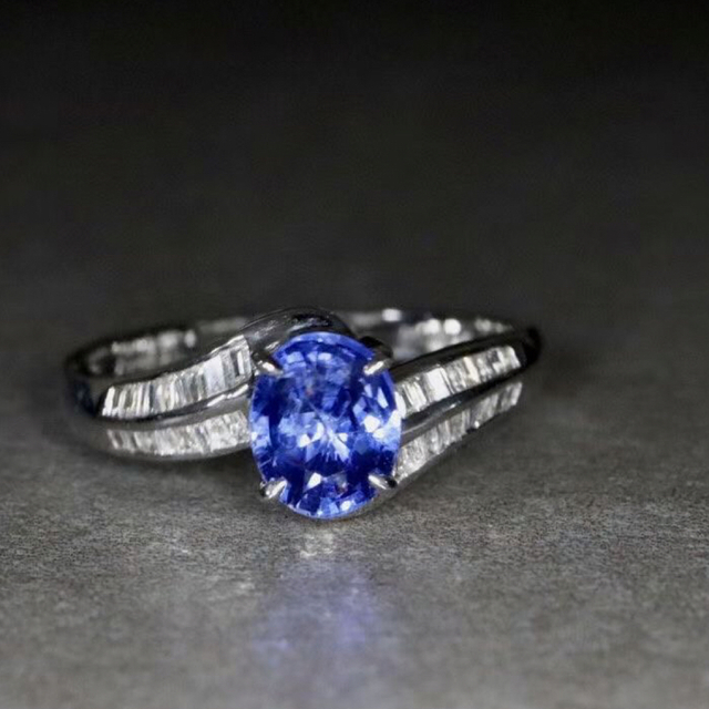 本物新品保証】 天然コーンフラワー f k18 リング1.15ct ダイヤ ブルー