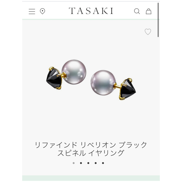 タサキ　リファインドリベリオン　パール×ブラックスピネル　ピアス　美品