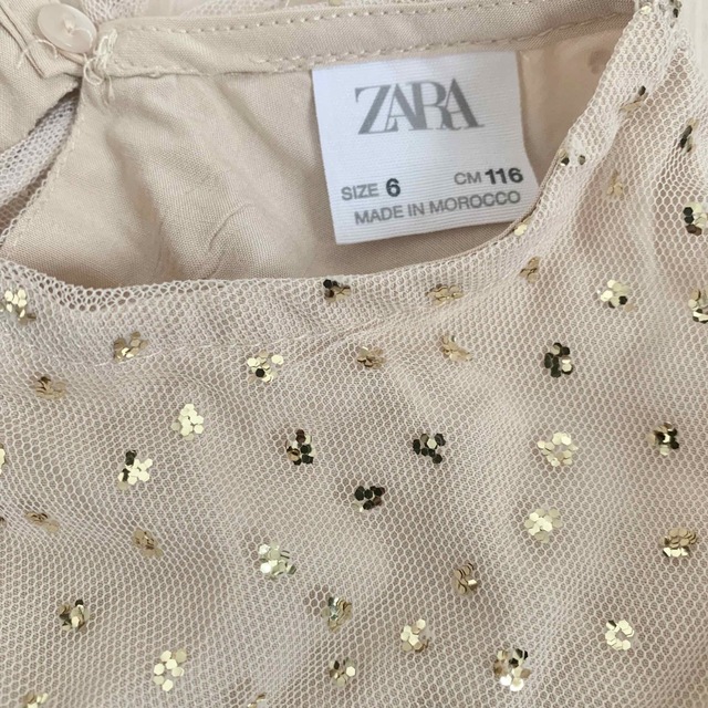 ZARA KIDS(ザラキッズ)の値下✨ZARA KIDS ゴールドラメチュールワンピース116cm キッズ/ベビー/マタニティのキッズ服女の子用(90cm~)(ワンピース)の商品写真