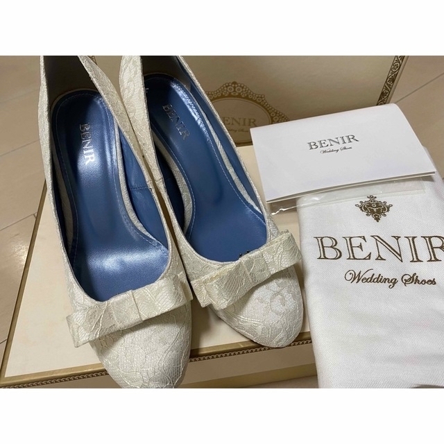 BENIR ウェディングシューズ　レース　7㎝ヒール【size36】