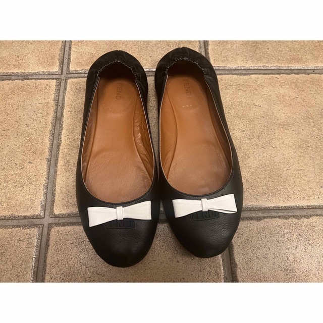 日本製/今治産 フェンディ FENDI バレエシューズ フラットシューズ