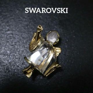 スワロフスキー(SWAROVSKI)の【匿名配送】 SWAROVSKI スワロフスキー ブローチ 天使(ブローチ/コサージュ)