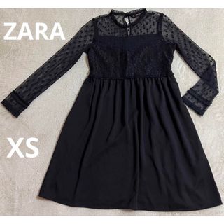 ザラ(ZARA)のZARA シースルーワンピース ドット柄(ひざ丈ワンピース)