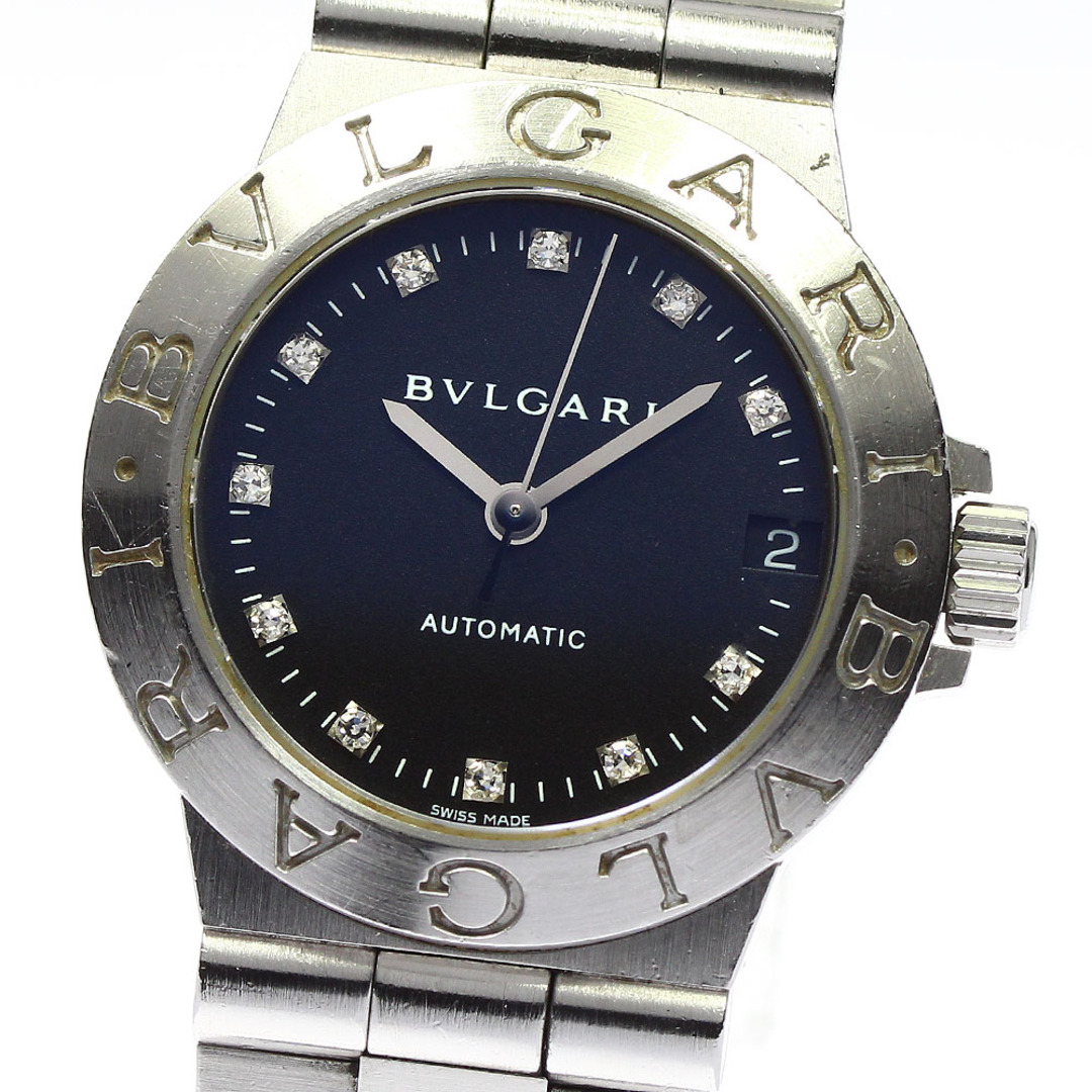 ★箱・保証書付き【BVLGARI】ブルガリ ディアゴノ 11Pダイヤ デイト LCV29S 自動巻き レディース_720381【ev20】