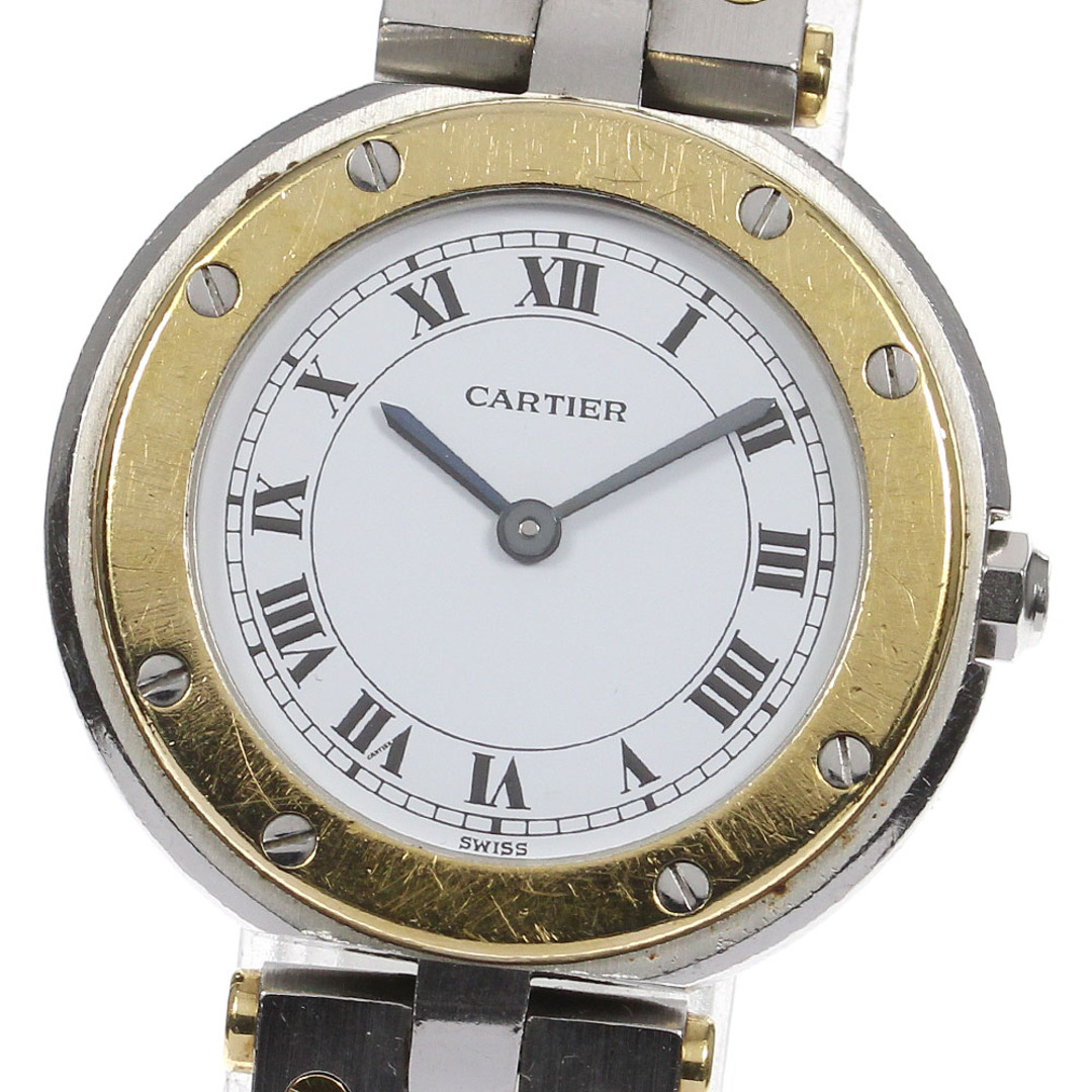 Cartier(カルティエ)の☆ジャンク ベルト訳あり★内箱・保証書付き【CARTIER】カルティエ サントスラウンドSM YGコンビ クォーツ レディース_666727【ev20】 レディースのファッション小物(腕時計)の商品写真