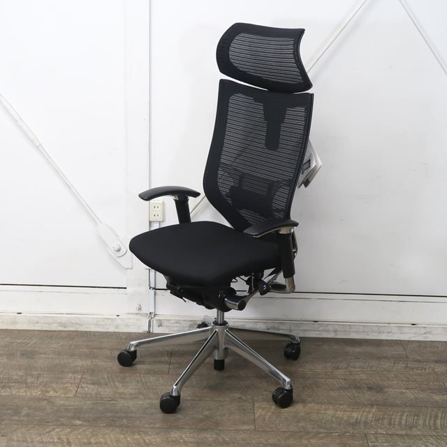 限定セール!】 展示品・箱付き オカムラ バロン 可動ヘッドレスト付き