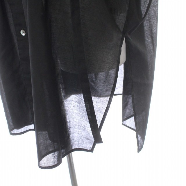 ENFOLD(エンフォルド)のエンフォルド ブラウス シャツ 長袖 タック シアー シースルー 38 M 黒 レディースのトップス(シャツ/ブラウス(長袖/七分))の商品写真