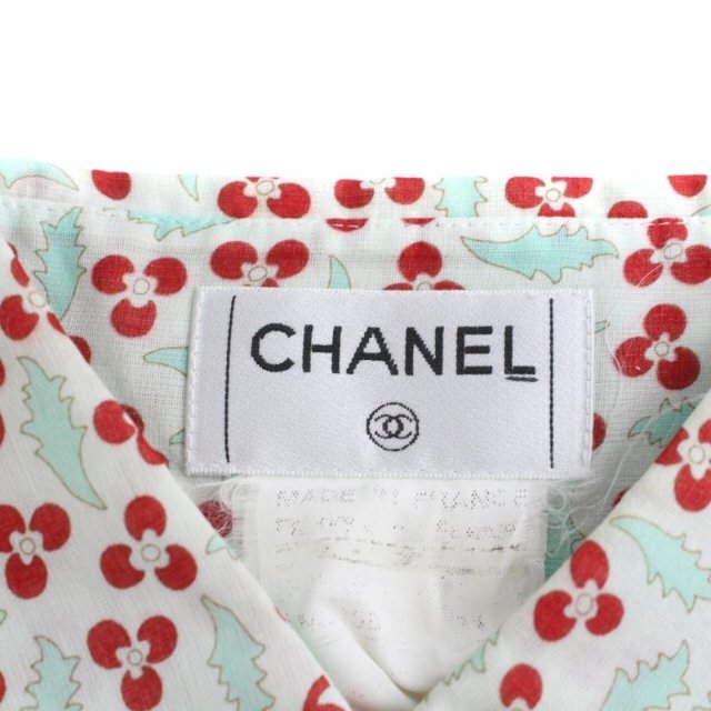 CHANEL シャネル 花柄 ココマーク柄 7分袖 シャツ ブラウス