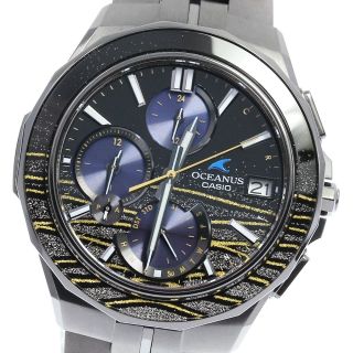 カシオ(CASIO)の☆極美品★箱・保証書付き【CASIO】カシオ オシアナス マンタ プラチナ蒔絵 世界300本限定 OCW-S5000MES-1AJR ソーラー電波 メンズ_720344(腕時計(アナログ))