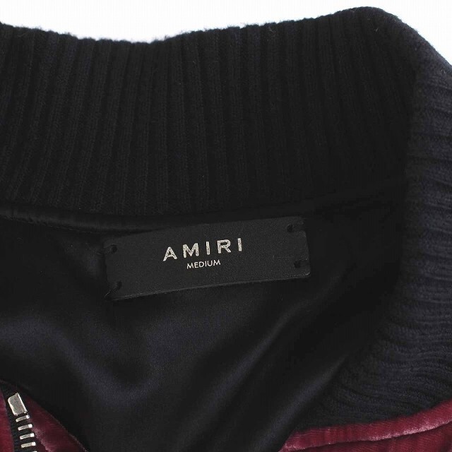 AMIRI ジャケット ブルゾン ベロア MA-1 中綿 M ダークレッド