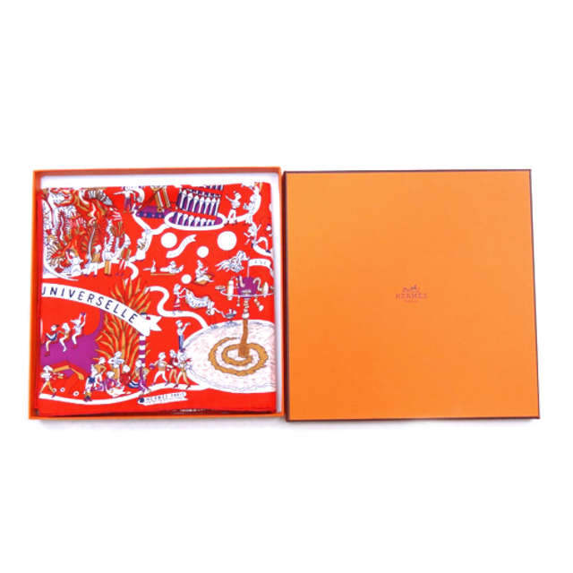 HERMES - エルメス カレ90 スカーフ EXPOSITION UNIVERSELLE HERMES - エルメス カレ90 スカーフ EXPOSITION UNIVERSELLE