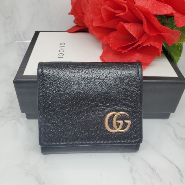 Gucci(グッチ)の【美品】 GUCCI グッチ GG マーモント コインケース 小銭入れ レザー メンズのファッション小物(コインケース/小銭入れ)の商品写真