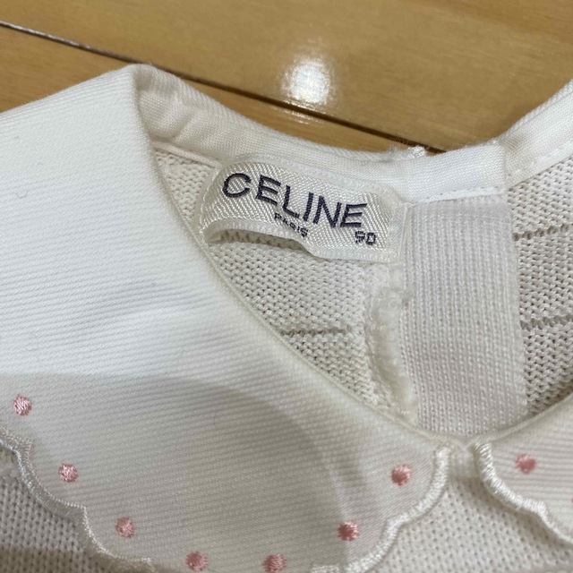 celine(セリーヌ)のセリーヌ　白ワンピース90 キッズ/ベビー/マタニティのキッズ服女の子用(90cm~)(ワンピース)の商品写真