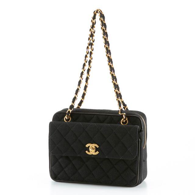 シャネル CHANEL 前フラップコットンチェーンショルダーバッグ1ヶ所内ポケット