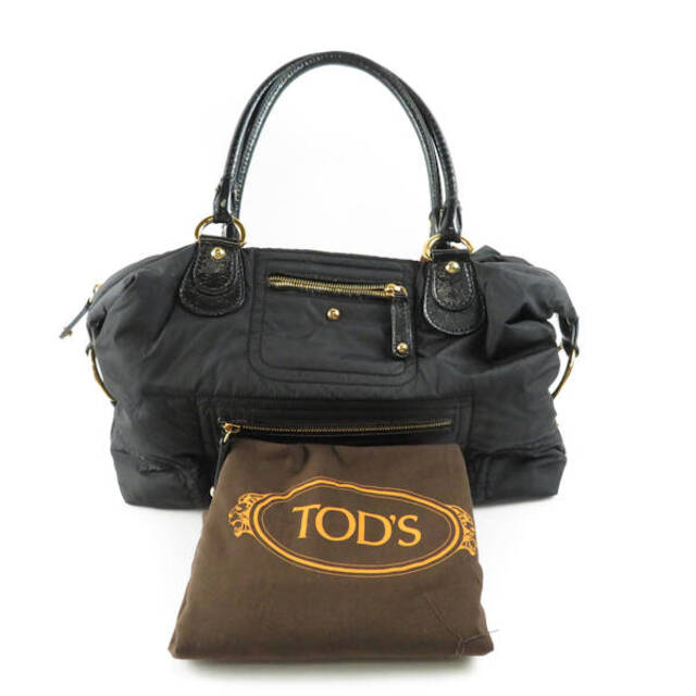 TOD'S トッズ ハンドバッグ ブラック系 ナイロン レザー AO558C13cm持ち手