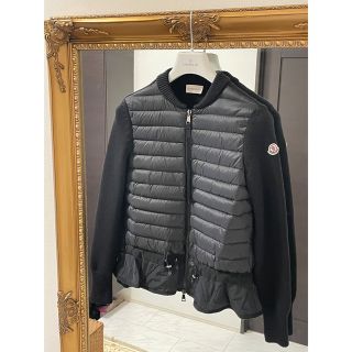 モンクレール(MONCLER)のモンクレール⭐️人気ペプラム黒✖︎黒ニットダウンXSサイズ❤️2018年新品購入(ダウンジャケット)