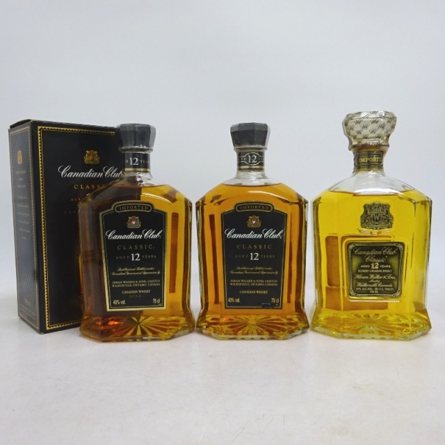 未開封★Canadian Club【カナディアンクラブ】 12年 クラシック 3本セット 1000/1140ml 箱なし