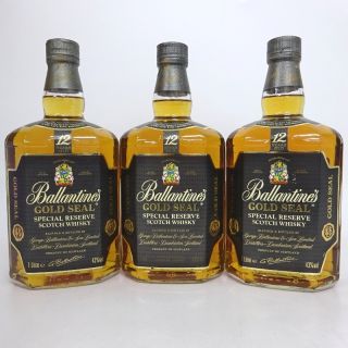 バリー(Bally)の未開封★Ballantine's【バランタイン】 12年 ゴールドシール 3本セット 1000ml 箱なし【中古】(ウイスキー)