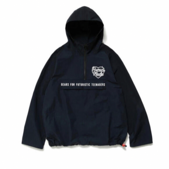 HUMAN MADE(ヒューマンメイド)のHUMAN MADE HALF-ZIP ANORAK NAVY Lサイズ  メンズのジャケット/アウター(ナイロンジャケット)の商品写真