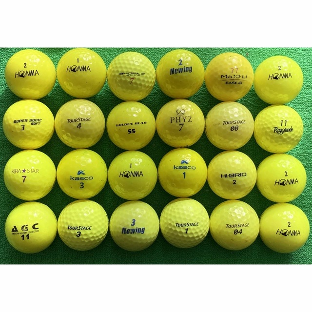 ゴルフボール ロストボール メーカー各種 イエロー 24球 11/28 スポーツ/アウトドアのゴルフ(その他)の商品写真