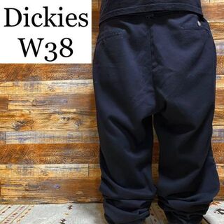 ディッキーズ(Dickies)のディッキーズワークパンツw38黒ブラック古着バギーパンツメンズタグオーバーサイズ(ワークパンツ/カーゴパンツ)