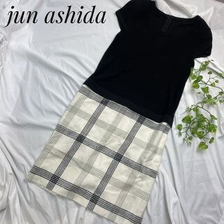 jun ashida - ジュンアシダ ノースリーブ ワンピース ブラック/ホワイト 11.28の通販 by jason1000's shop
