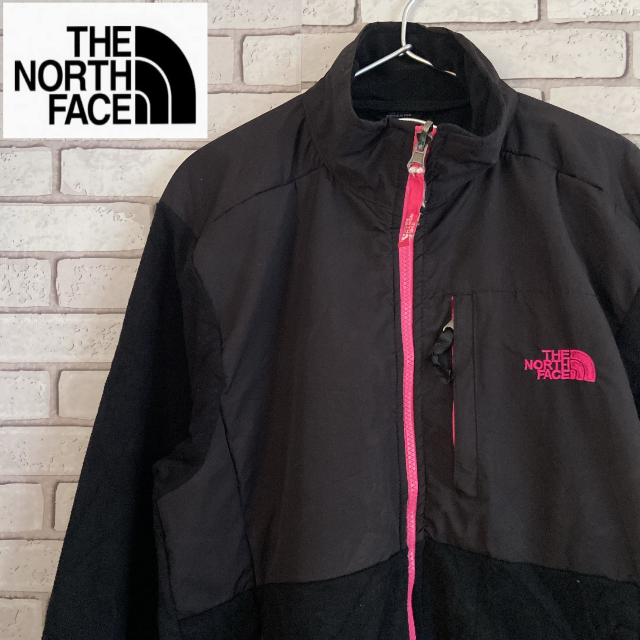 THE NORTH FACE(ザノースフェイス)の激レア ザ・ノースフェイス 切り替えマイクロフリース 黒＆ピンク レディースM レディースのトップス(その他)の商品写真