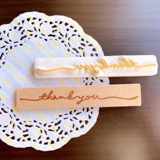 只今在庫なしthank you 持ち手あり　消しゴムはんこ(はんこ)